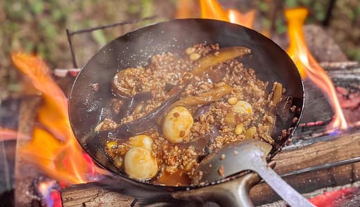 痺れる美味さ！四川麻婆茄子あんかけ焼きそば レシピ【キャンプ飯】